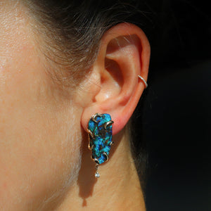 Sea Vines Boulder Opal Ear Clips