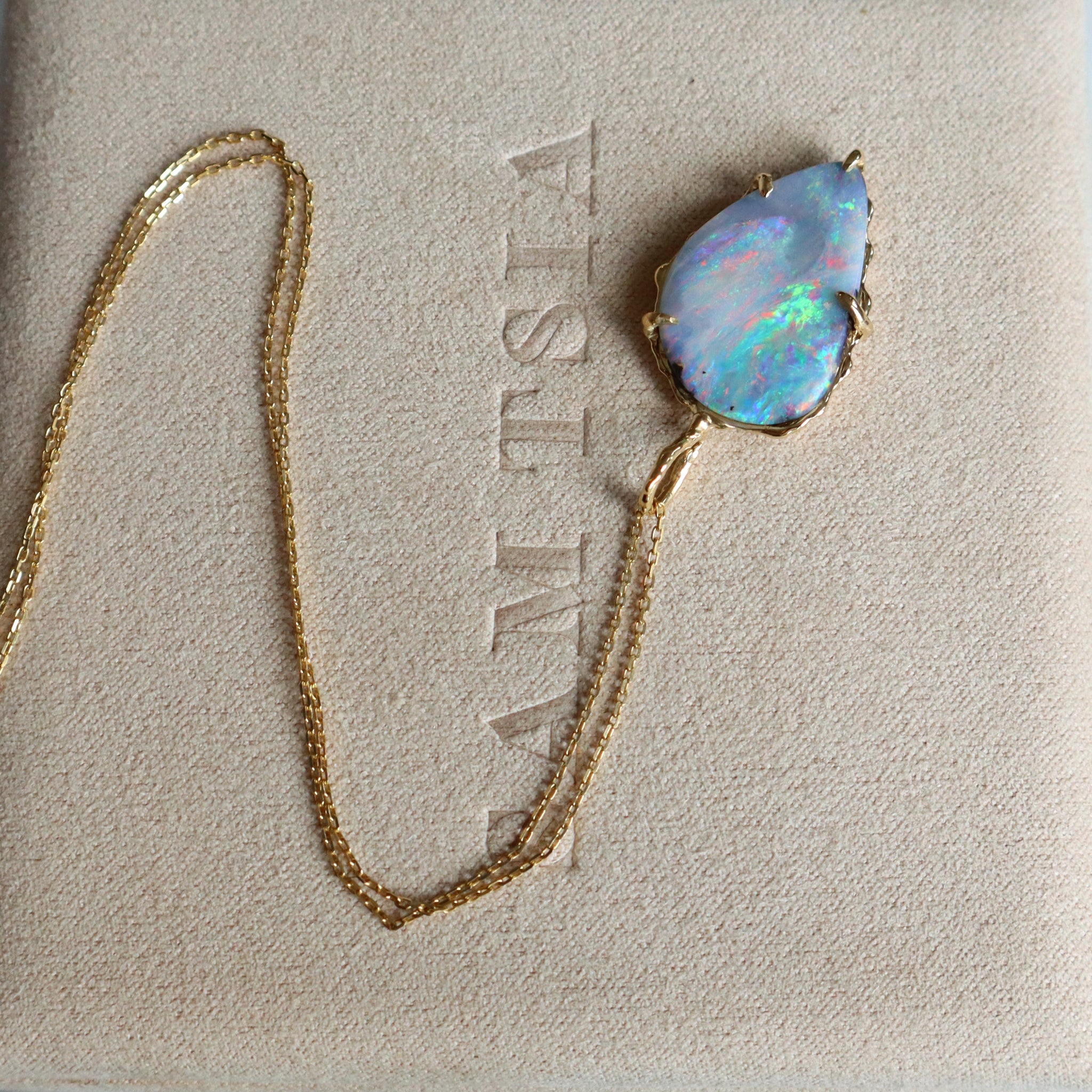 Pink Multi Colored Boulder Opal necklace - Sam Tsia