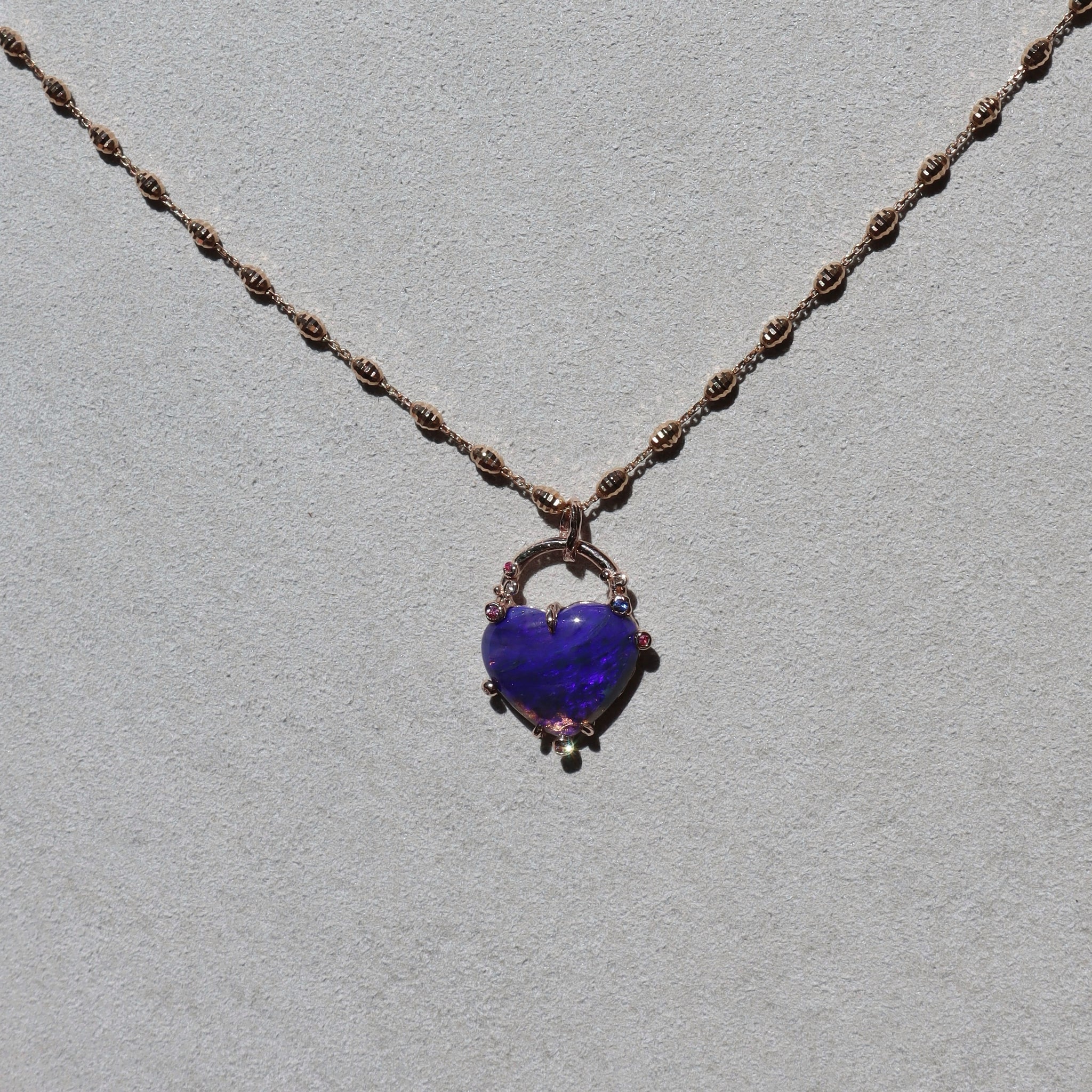 Purple Padlock Heart Necklace - Sam Tsia