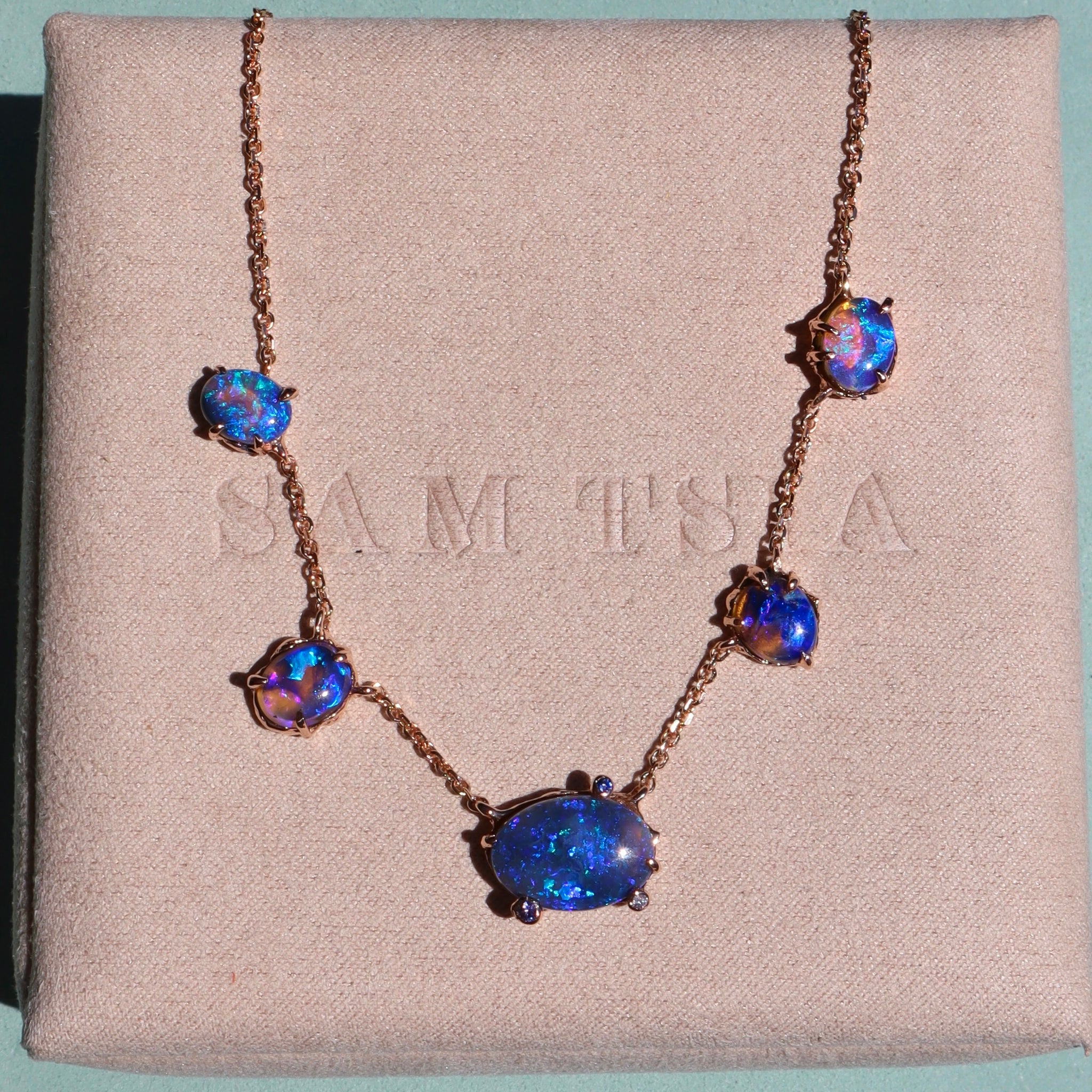 5 Piece Purple Sea Drop Opal Necklace