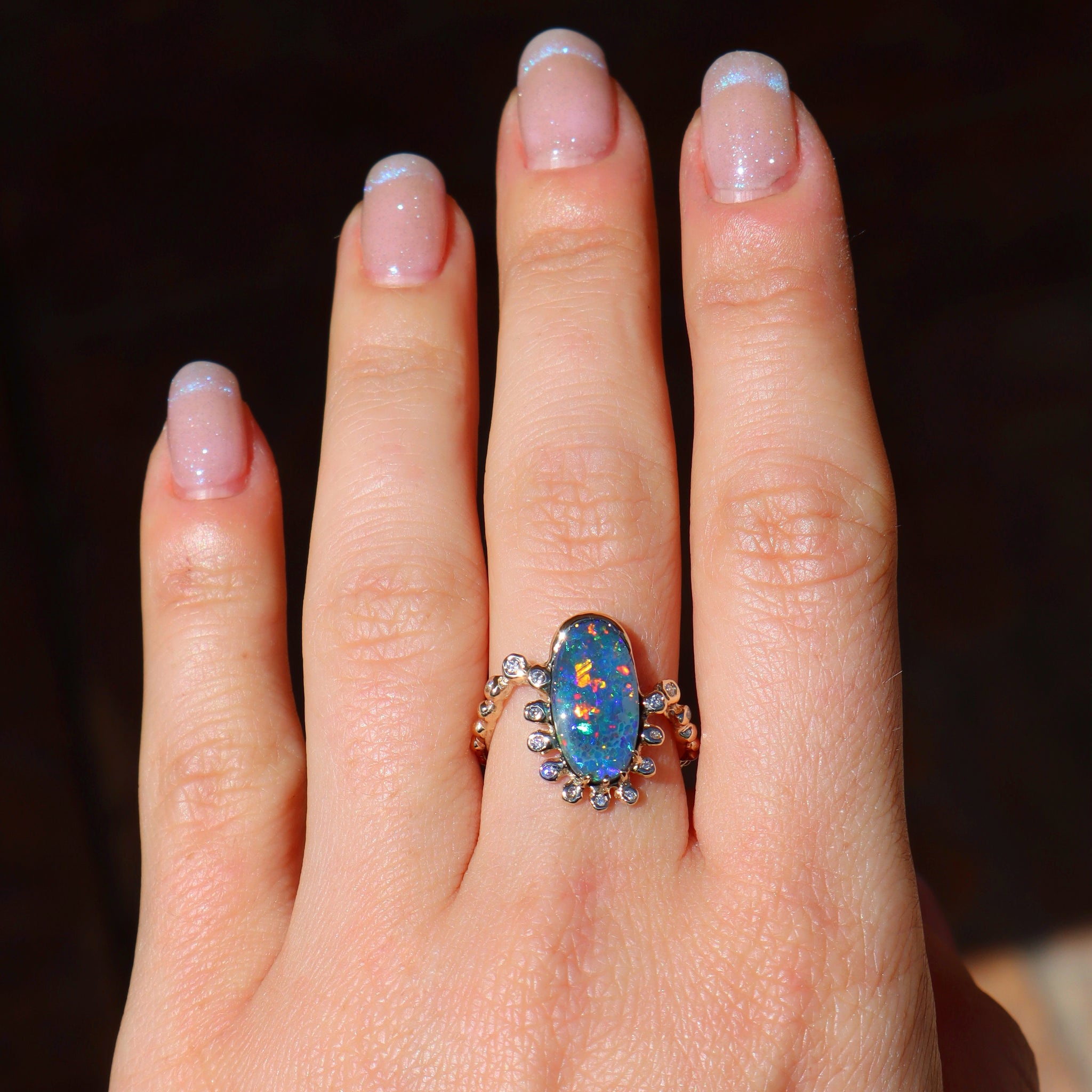 Black Opal Crowned Ziggy Ring - Sam Tsia