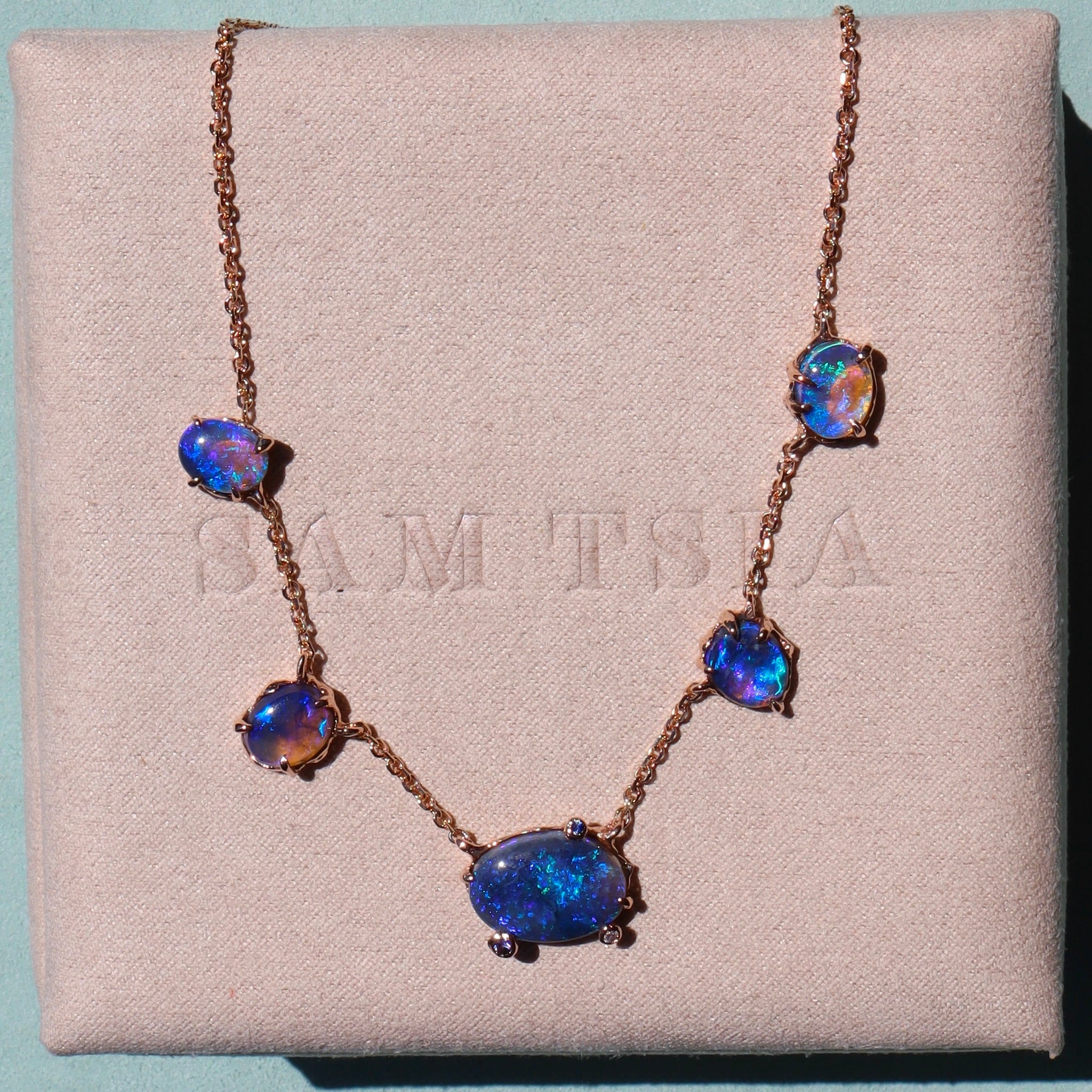5 Piece Purple Sea Drop Opal Necklace