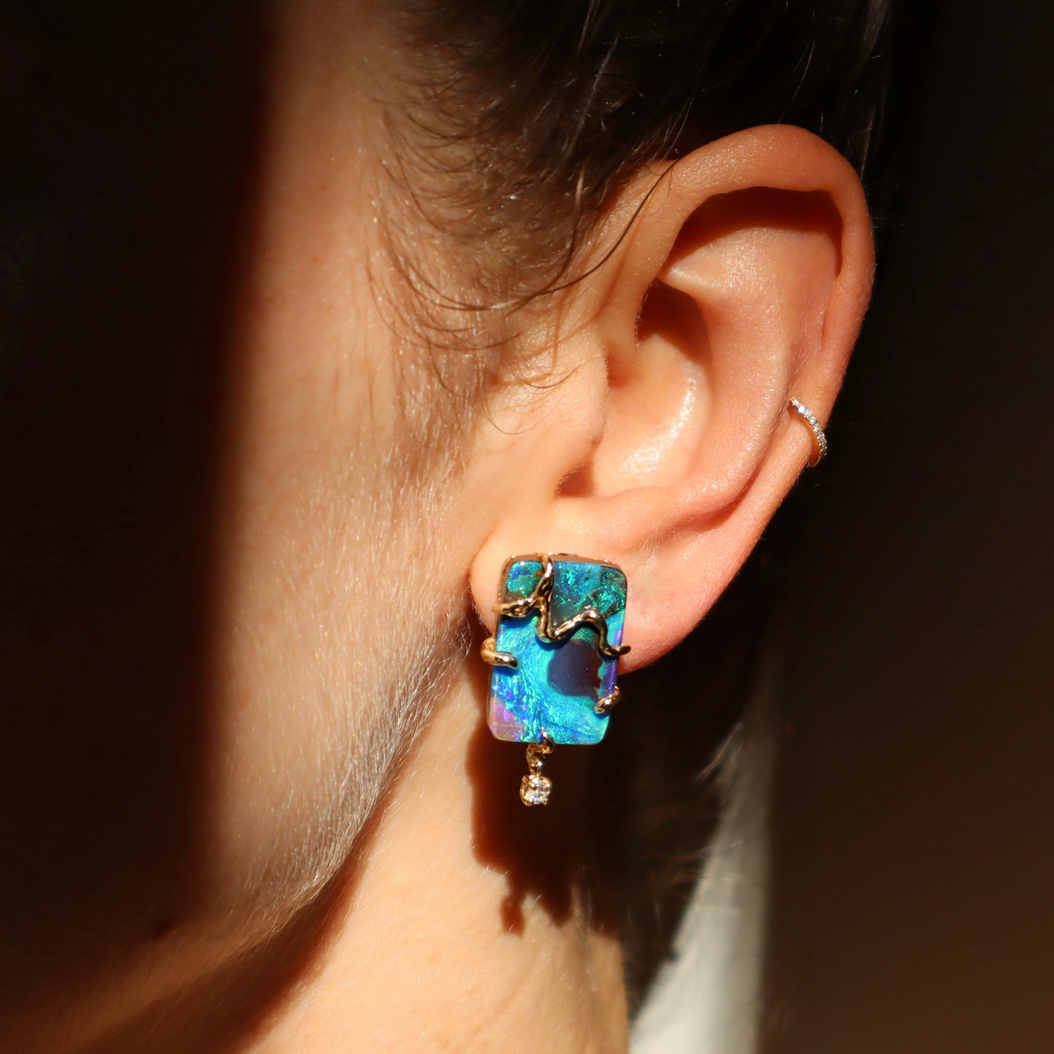 Mermaid Boulder Opal Earrings