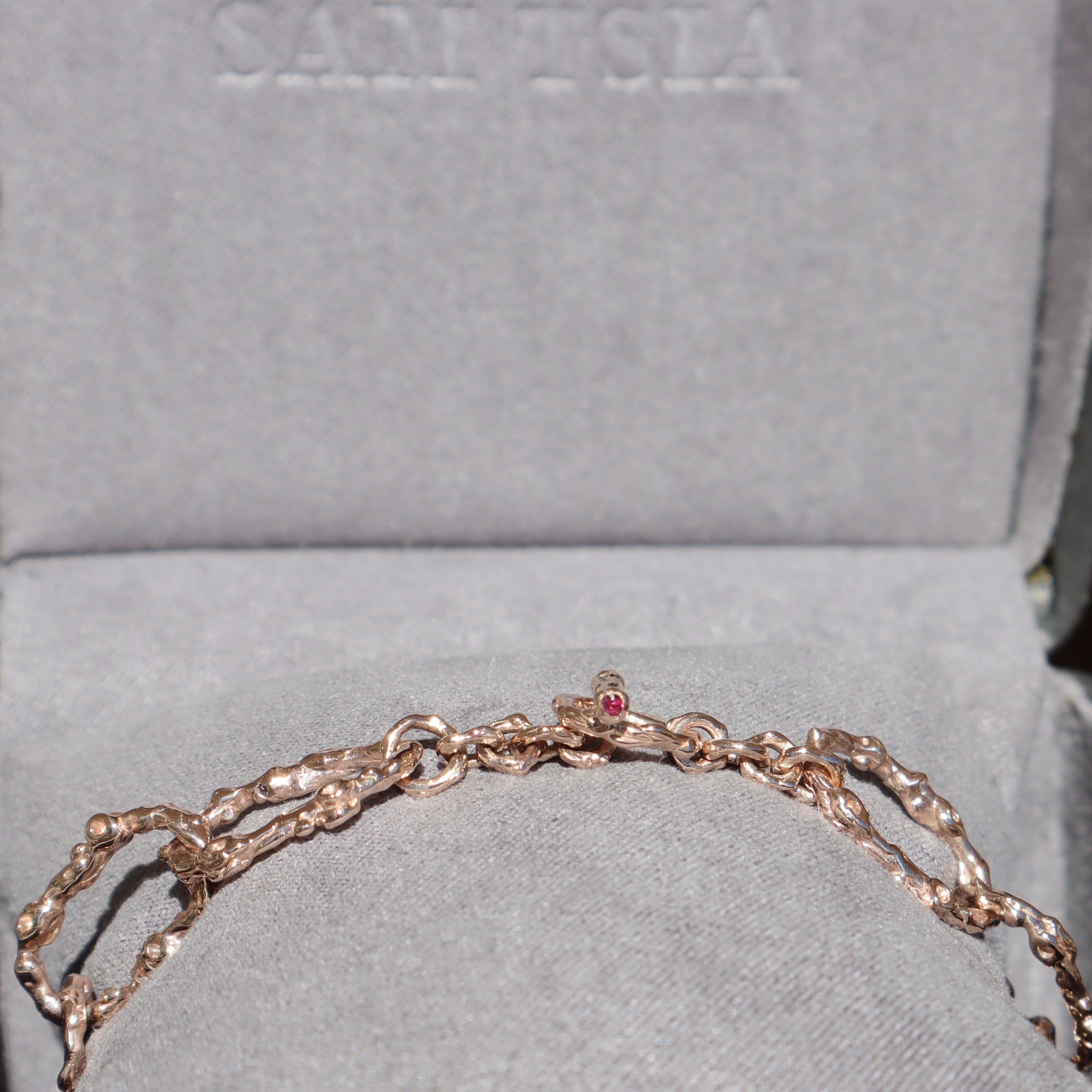 Mega Link Sapphire + Diamond Toggle Bracelet