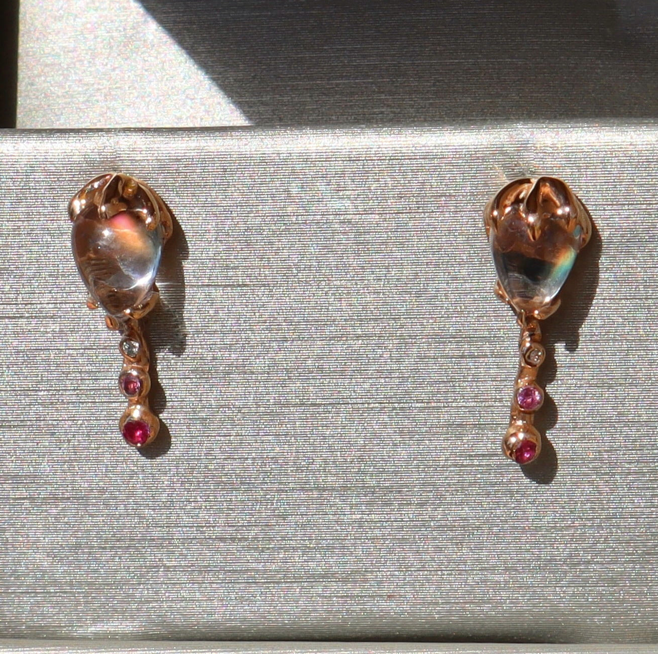 Moonstone Sea Cup Studs - Sam Tsia