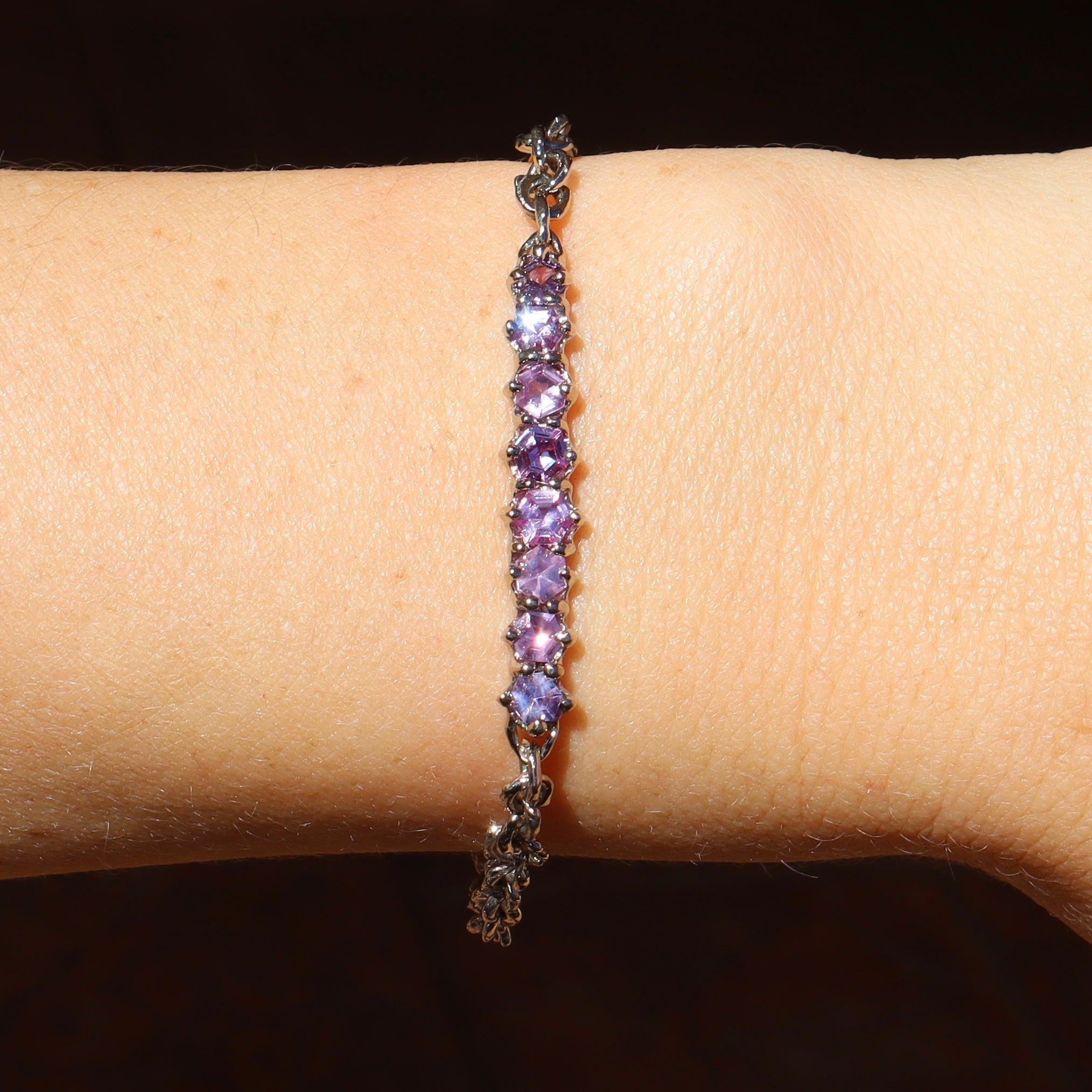 Halley Hexagon Sapphire Toggle Bracelet - Sam Tsia