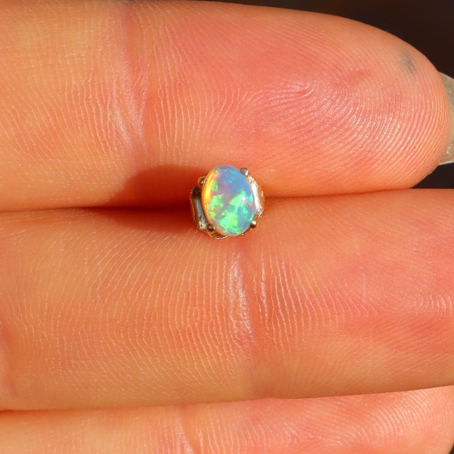 Neon Green Opal Classic Stud - Sam Tsia