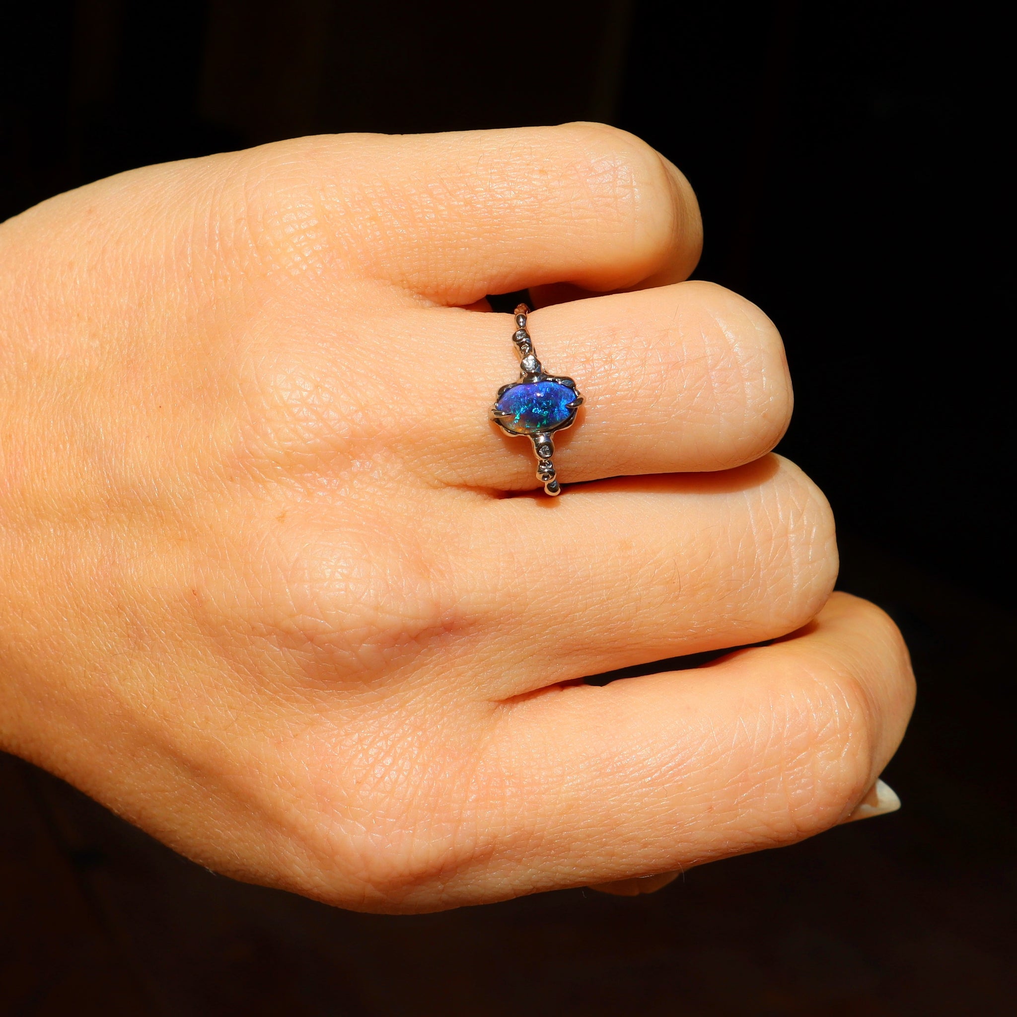 Blue Opal Five Stone Ring - Sam Tsia