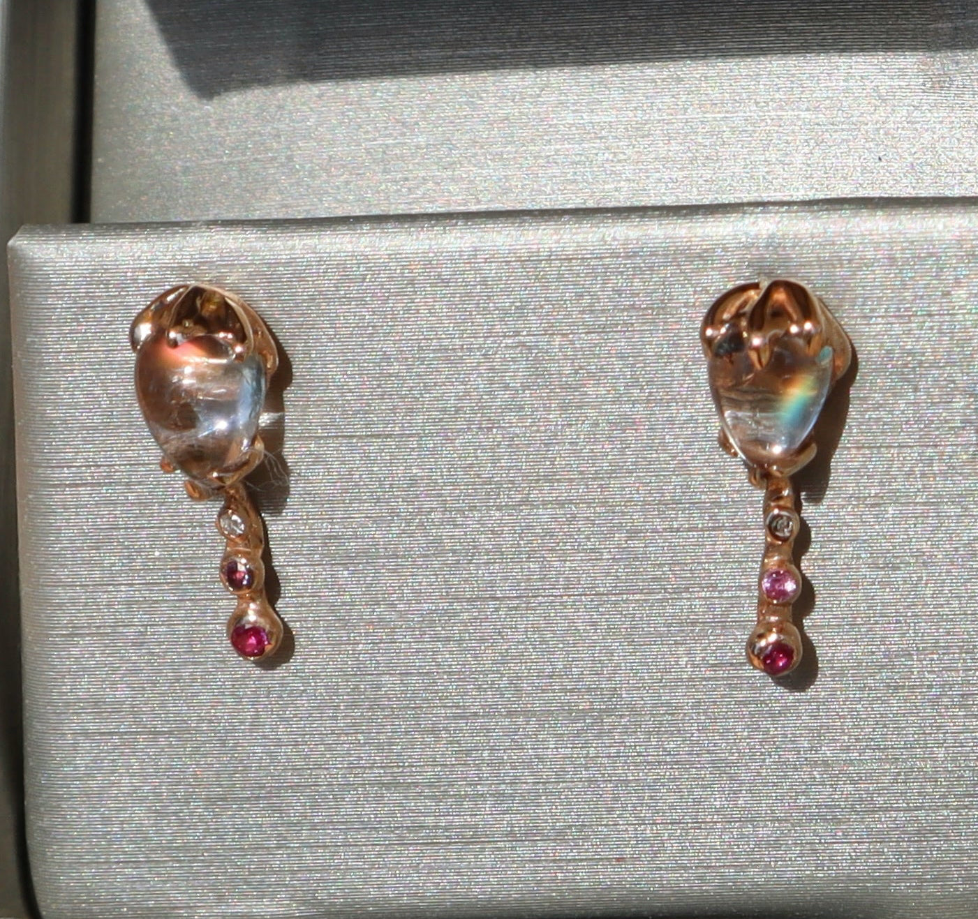 Moonstone Sea Cup Studs - Sam Tsia