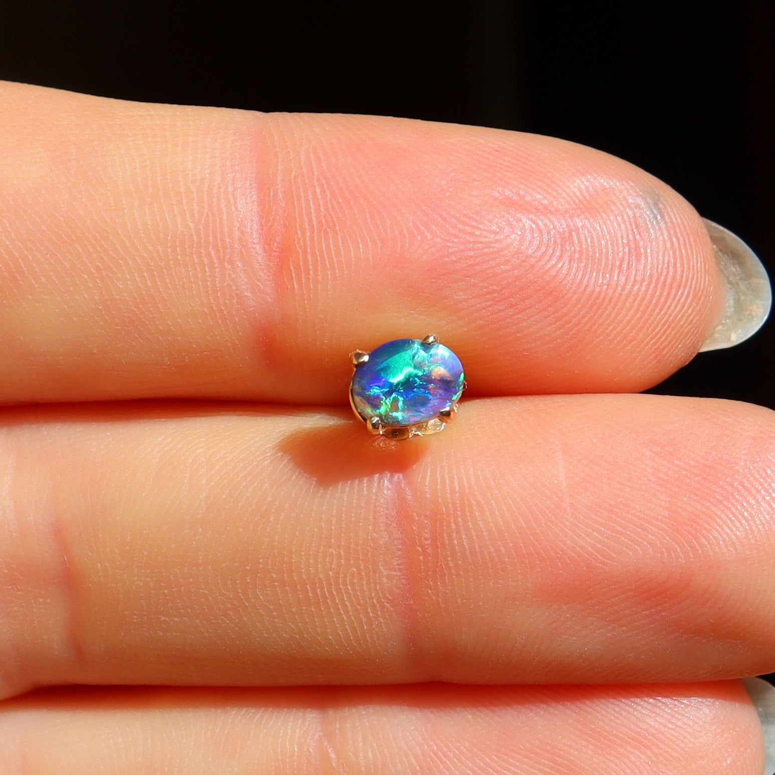 Blue Green Opal Classic Stud - Sam Tsia