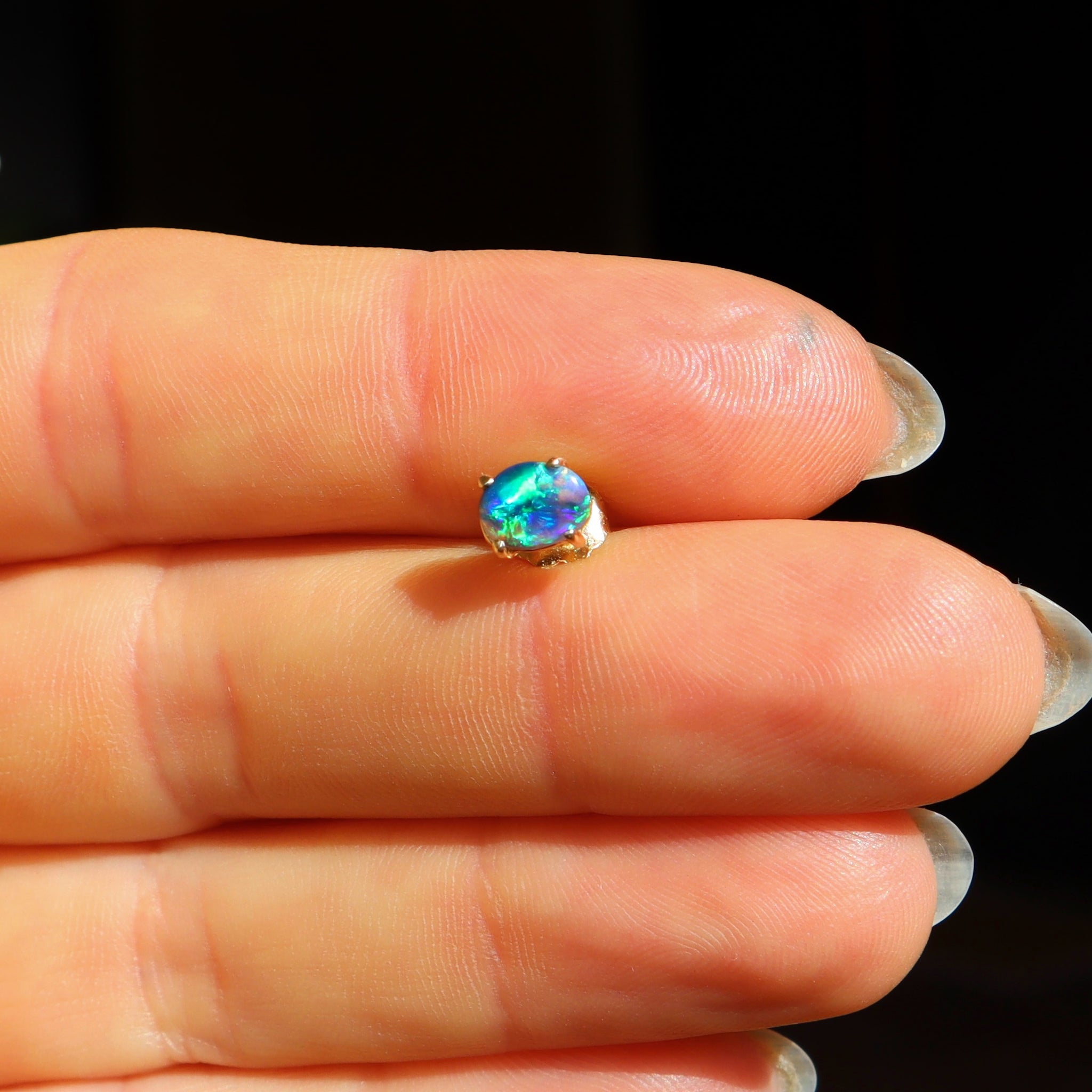 Blue Green Opal Classic Stud - Sam Tsia