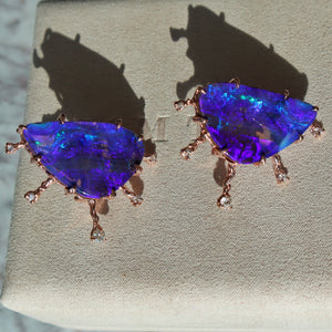 Purple Rays Large Ear Clips