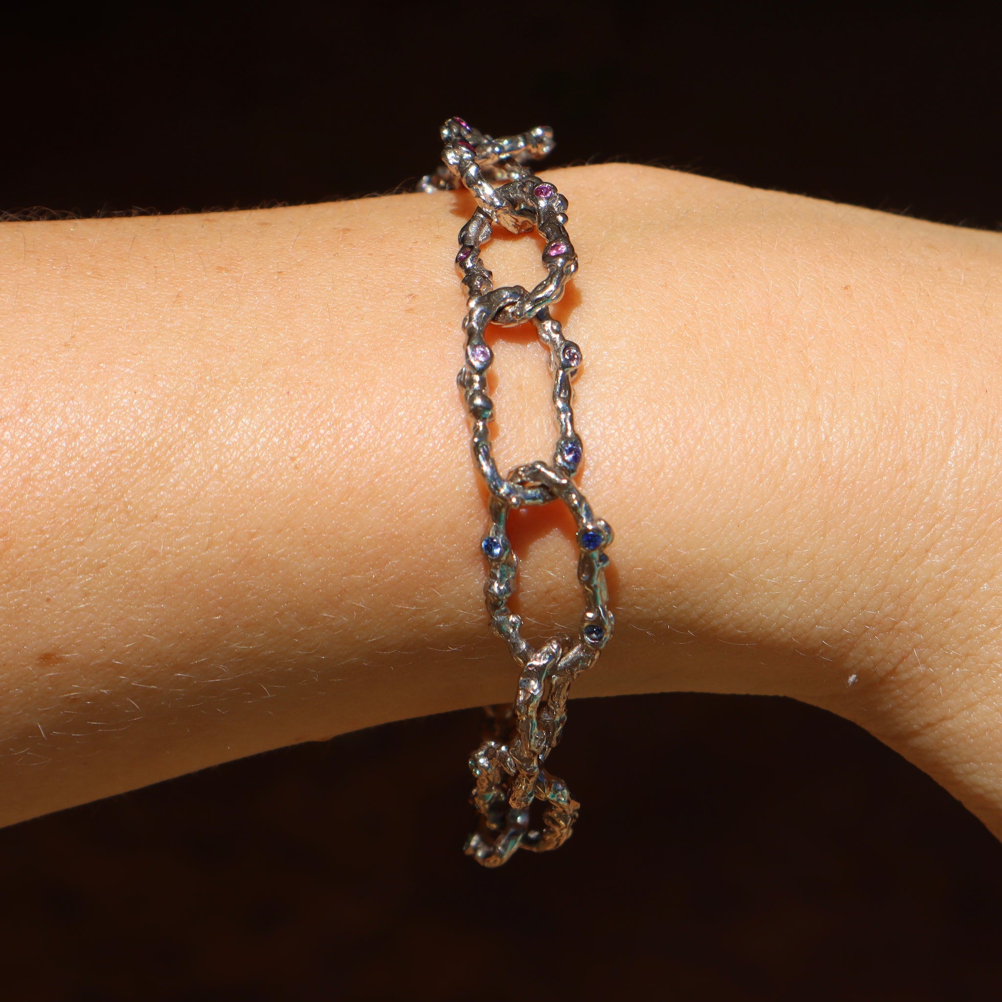 White Gold Toggle Bracelet