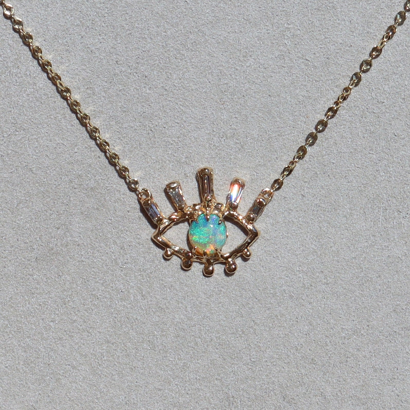 Green Opal Evil Eye Necklace - Sam Tsia