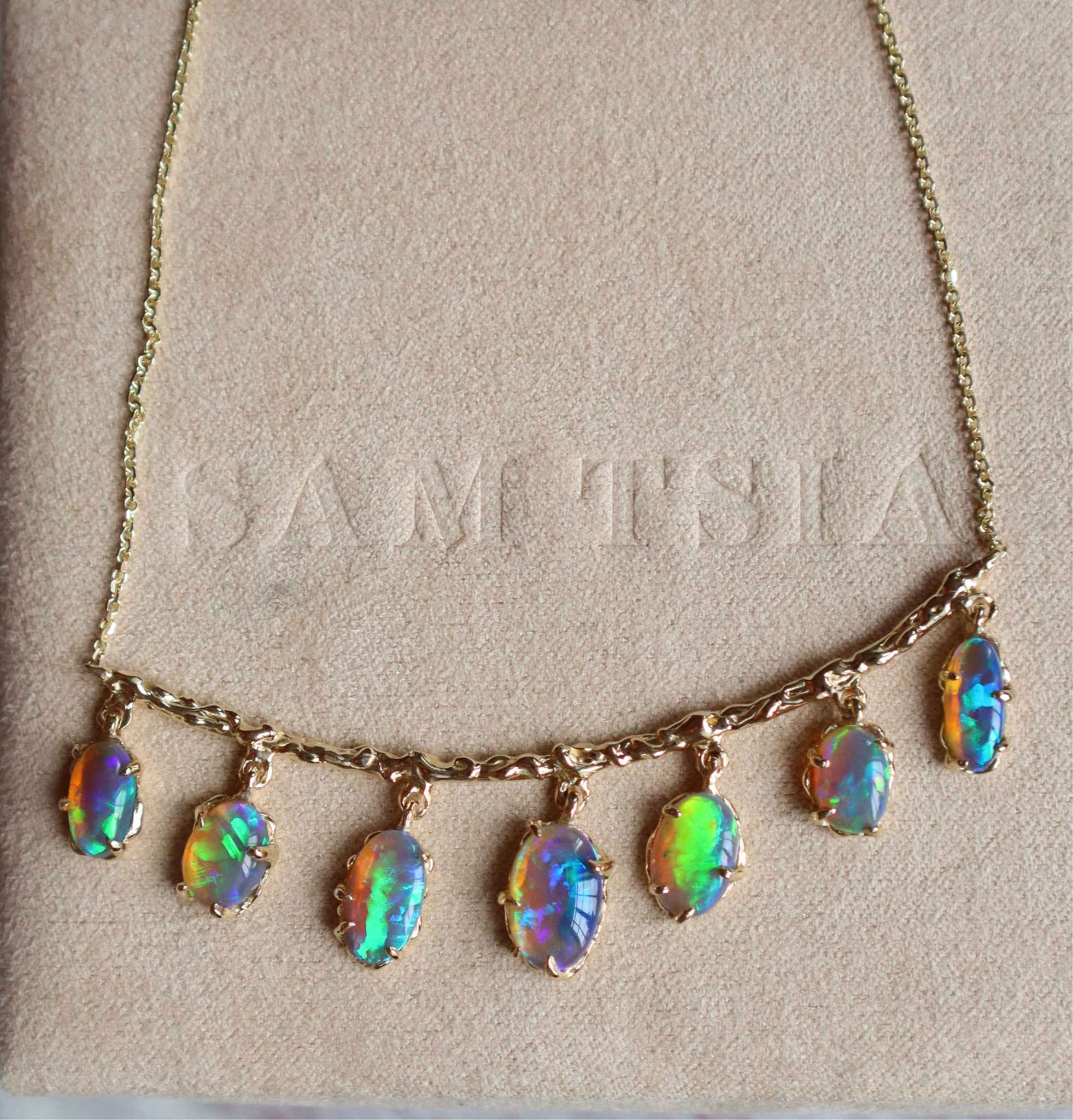 Flashy Green Trapeze Necklace - Sam Tsia