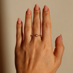 Pink Diamond Opal Trio Ring