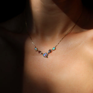 Opal Moonstone Sea Drop Necklace