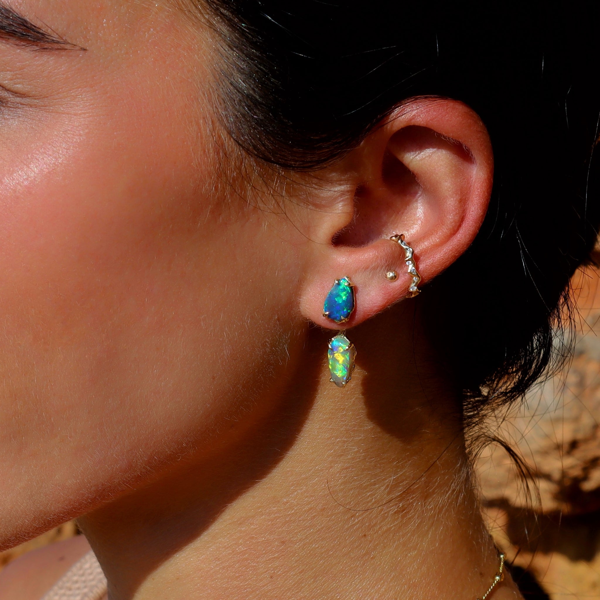 Two Tone Opal  Ear Jackets - Sam Tsia