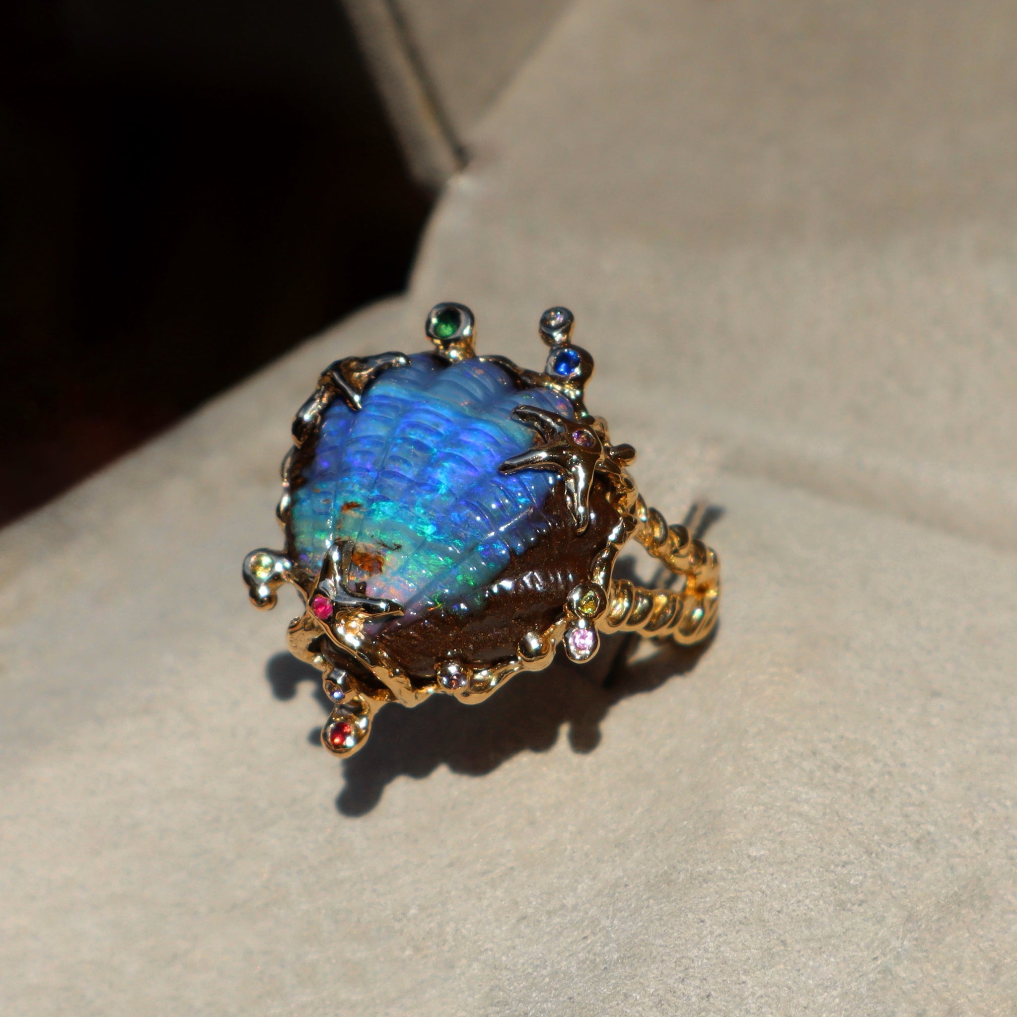 Boulder Opal Fantasea Shell Ring - Sam Tsia