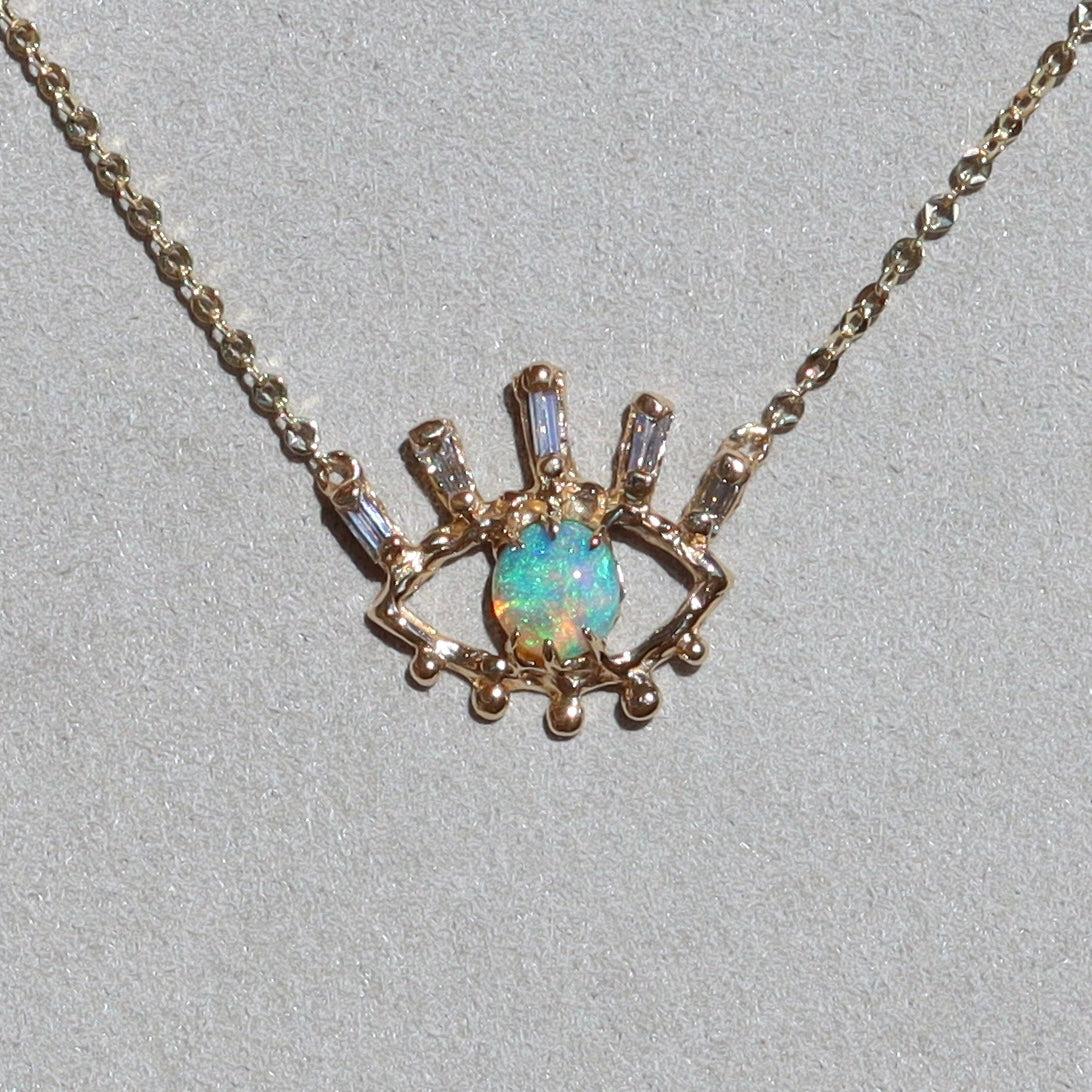 Green Opal Evil Eye Necklace - Sam Tsia