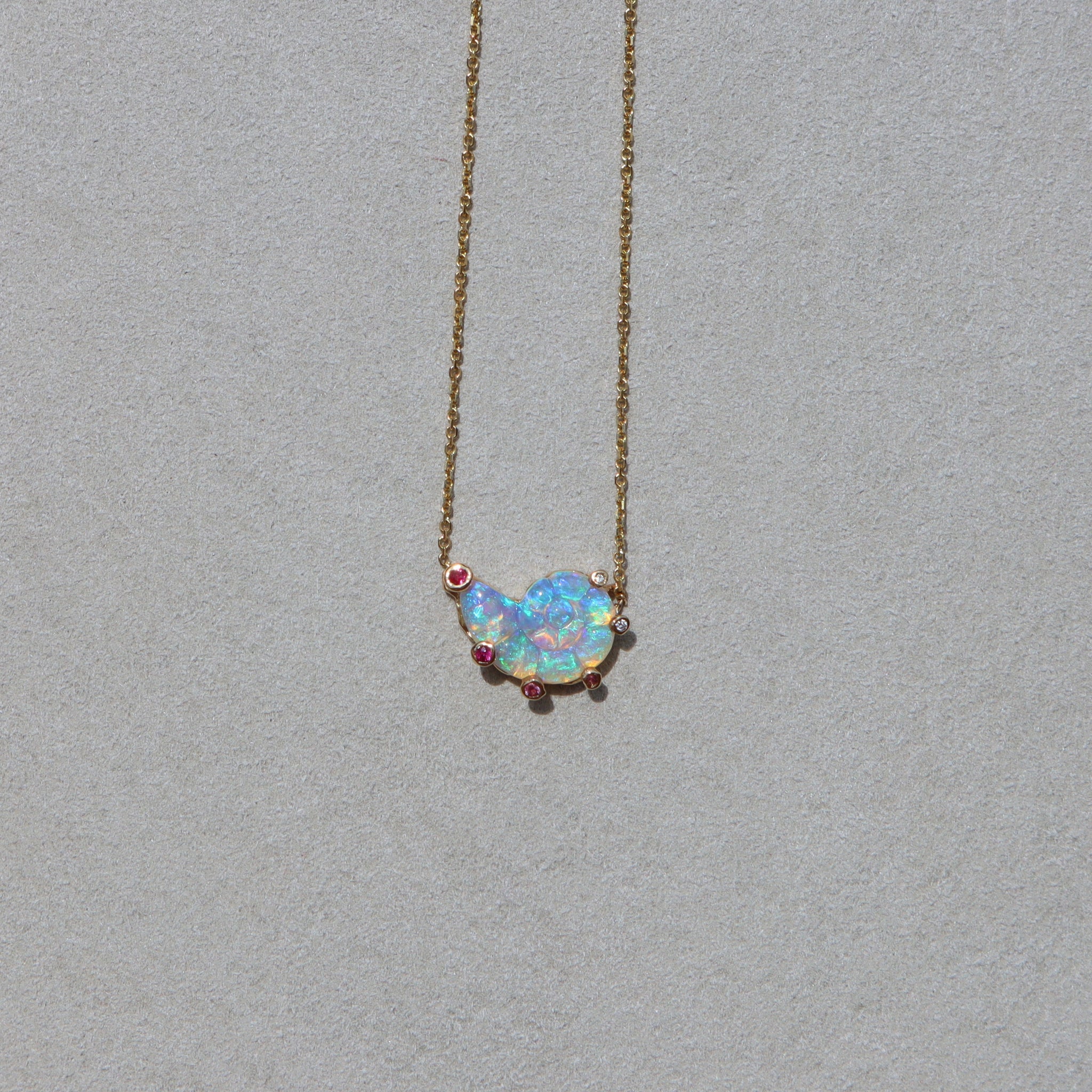 Ocean Fantasea Blue Nautilus Opal Necklace - Sam Tsia