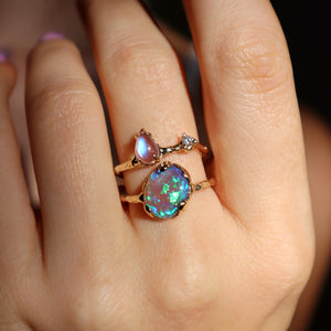 Opal Moonstone Neptune Ring