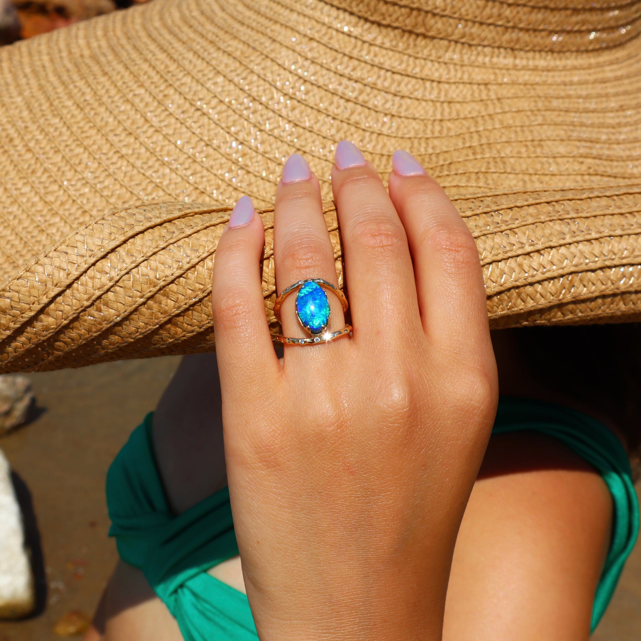 Athena Black Opal Ring