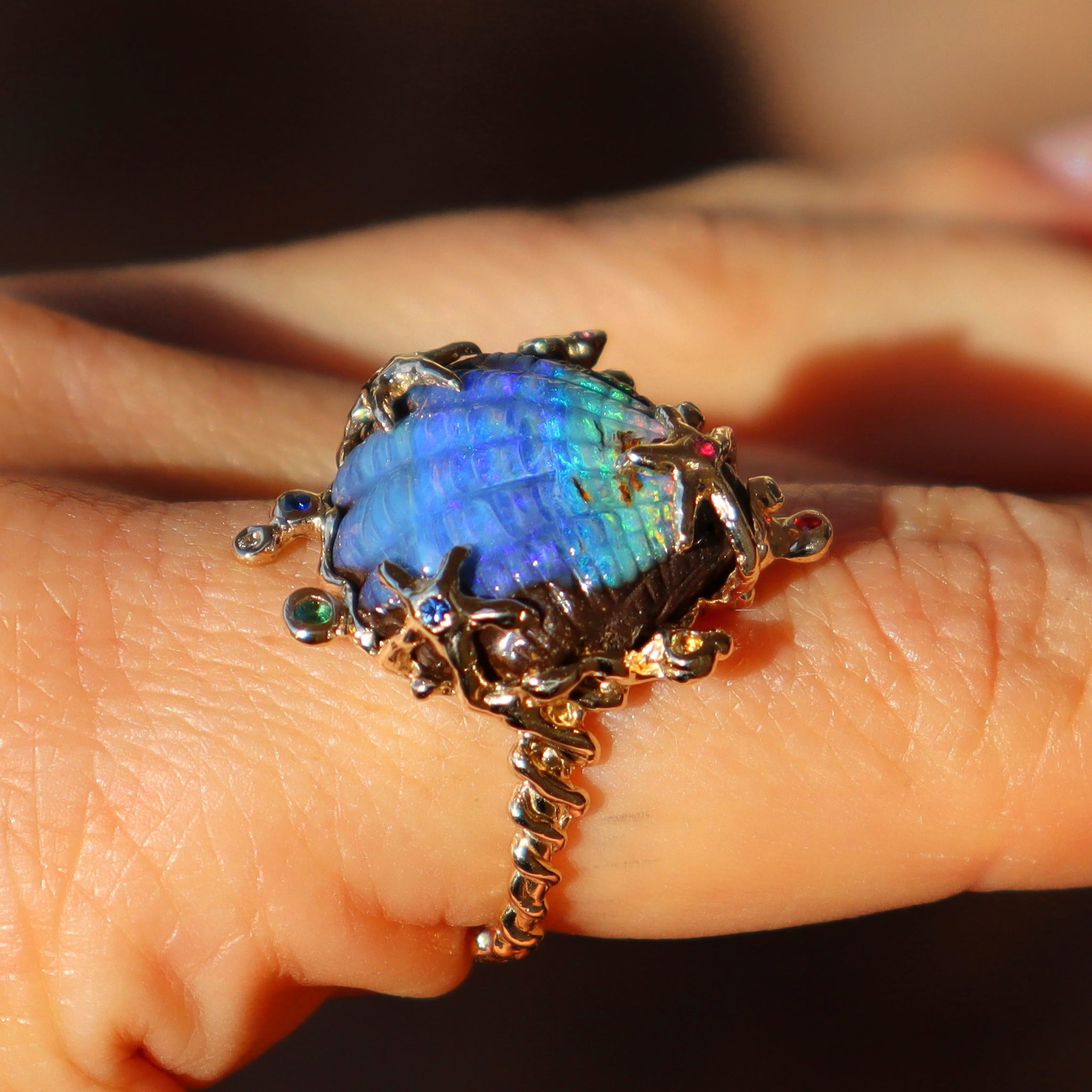 Boulder Opal Fantasea Shell Ring - Sam Tsia