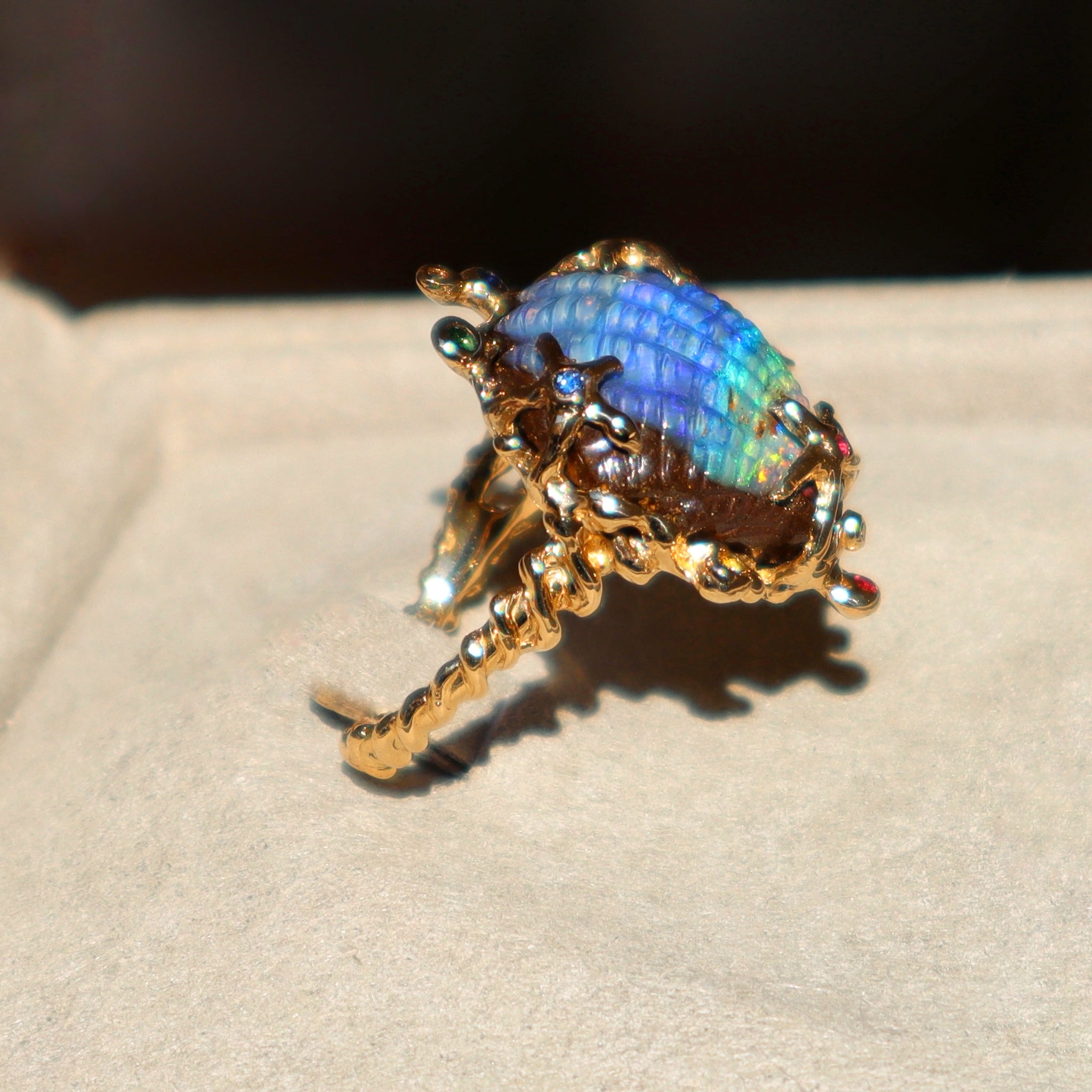 Boulder Opal Fantasea Shell Ring - Sam Tsia