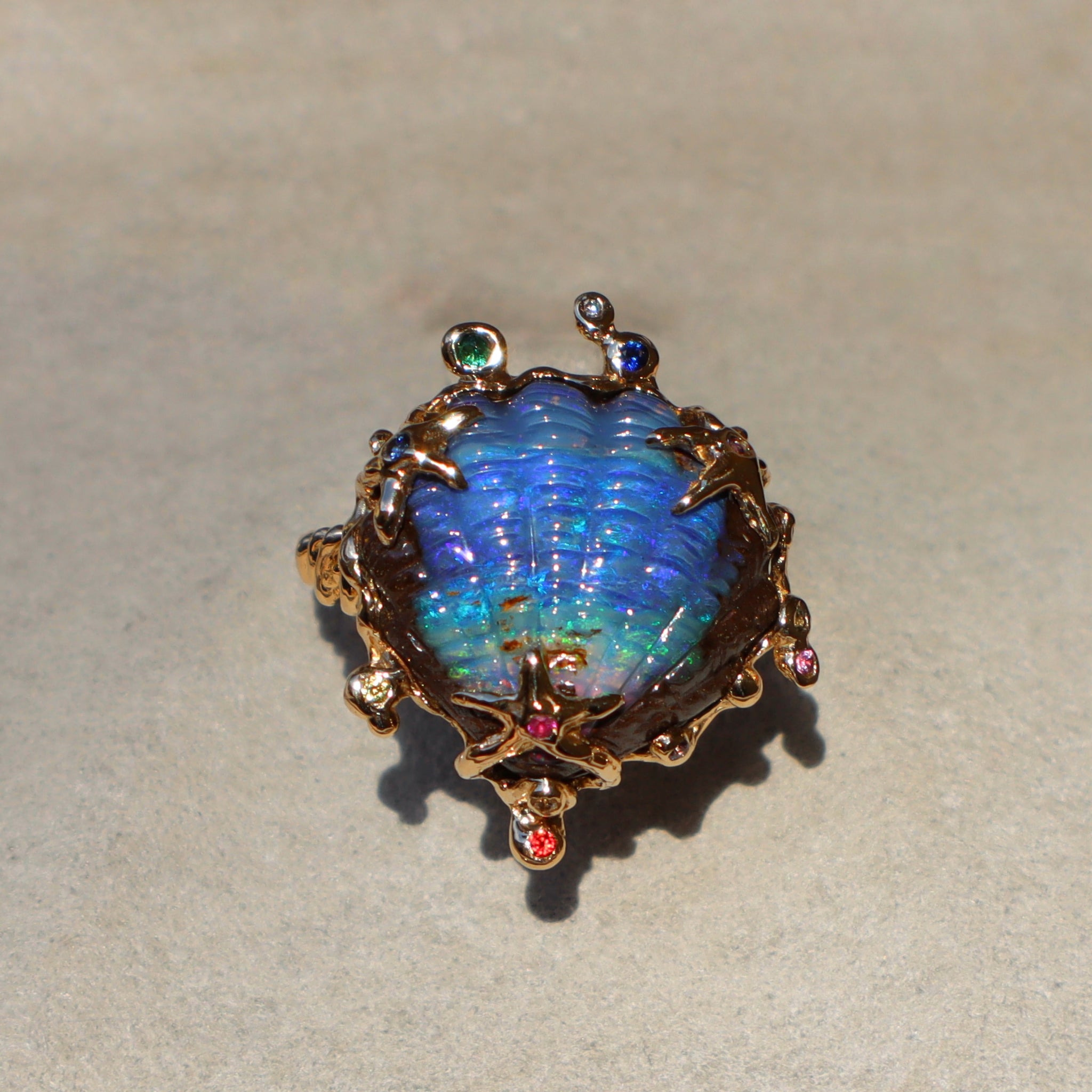 Boulder Opal Fantasea Shell Ring - Sam Tsia