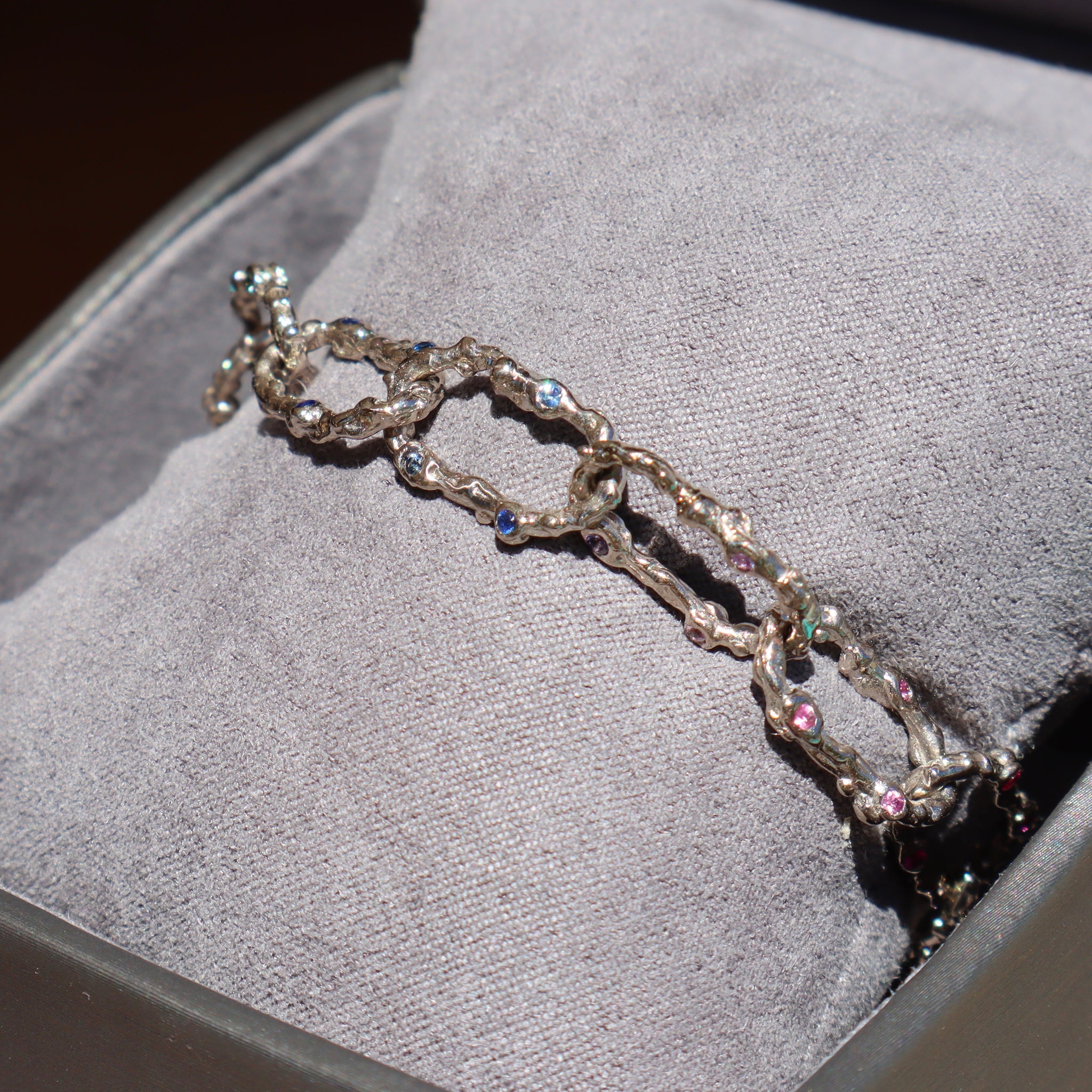 White Gold Toggle Bracelet