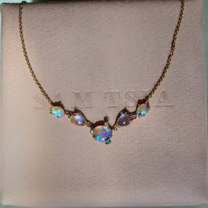 Opal Moonstone Sea Drop Necklace