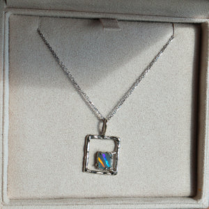 Holograph Square Opal Necklace