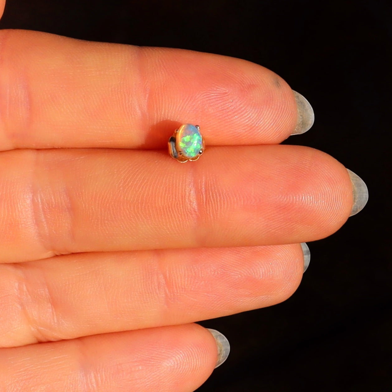 Neon Green Opal Classic Stud - Sam Tsia