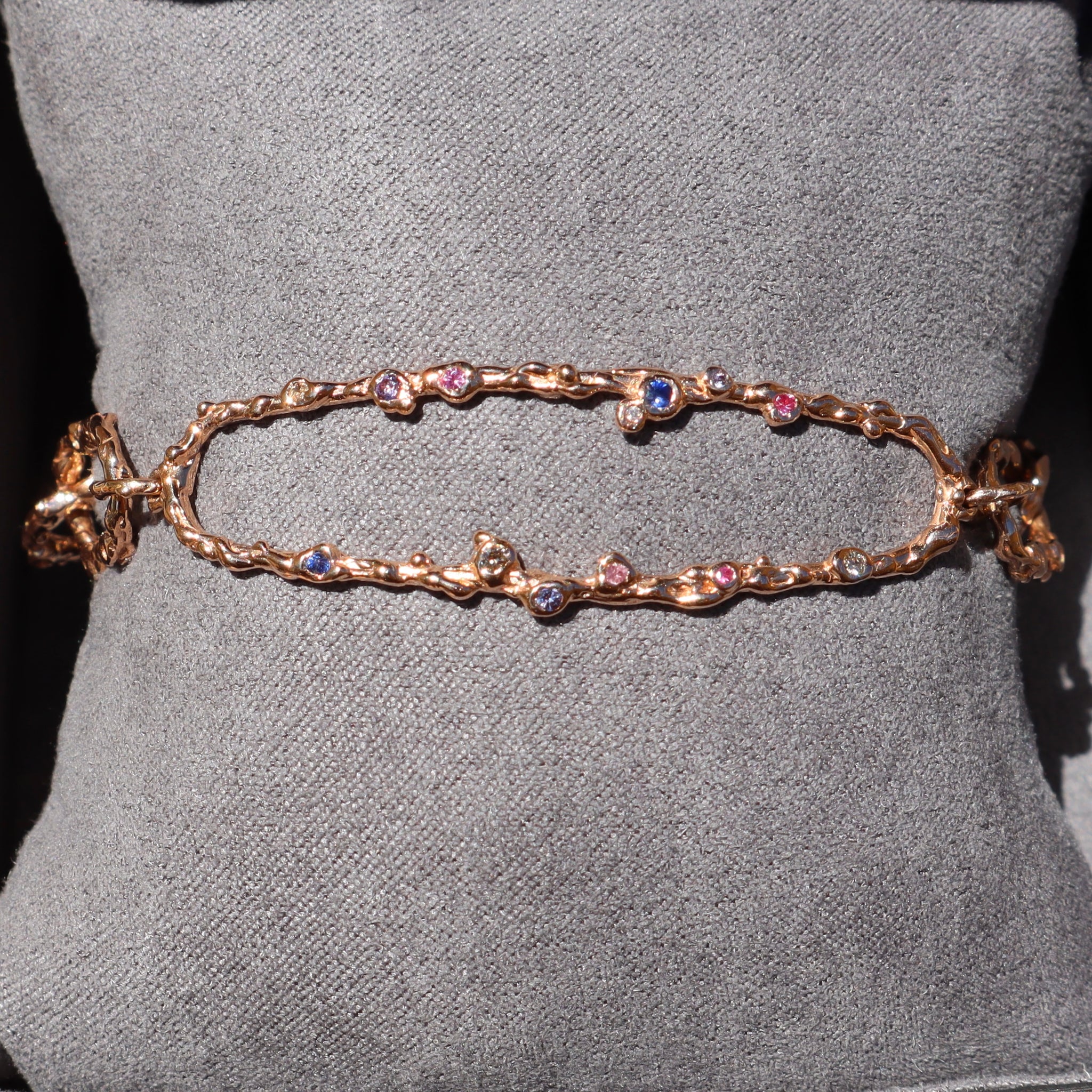 Mega Link Sapphire + Diamond Toggle Bracelet
