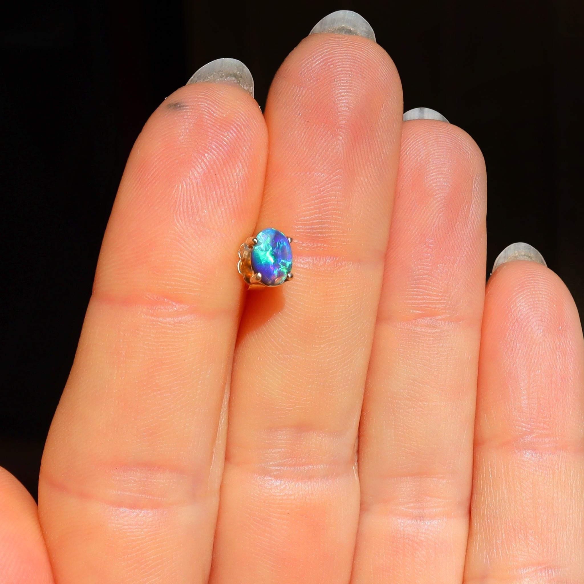 Blue Green Opal Classic Stud - Sam Tsia