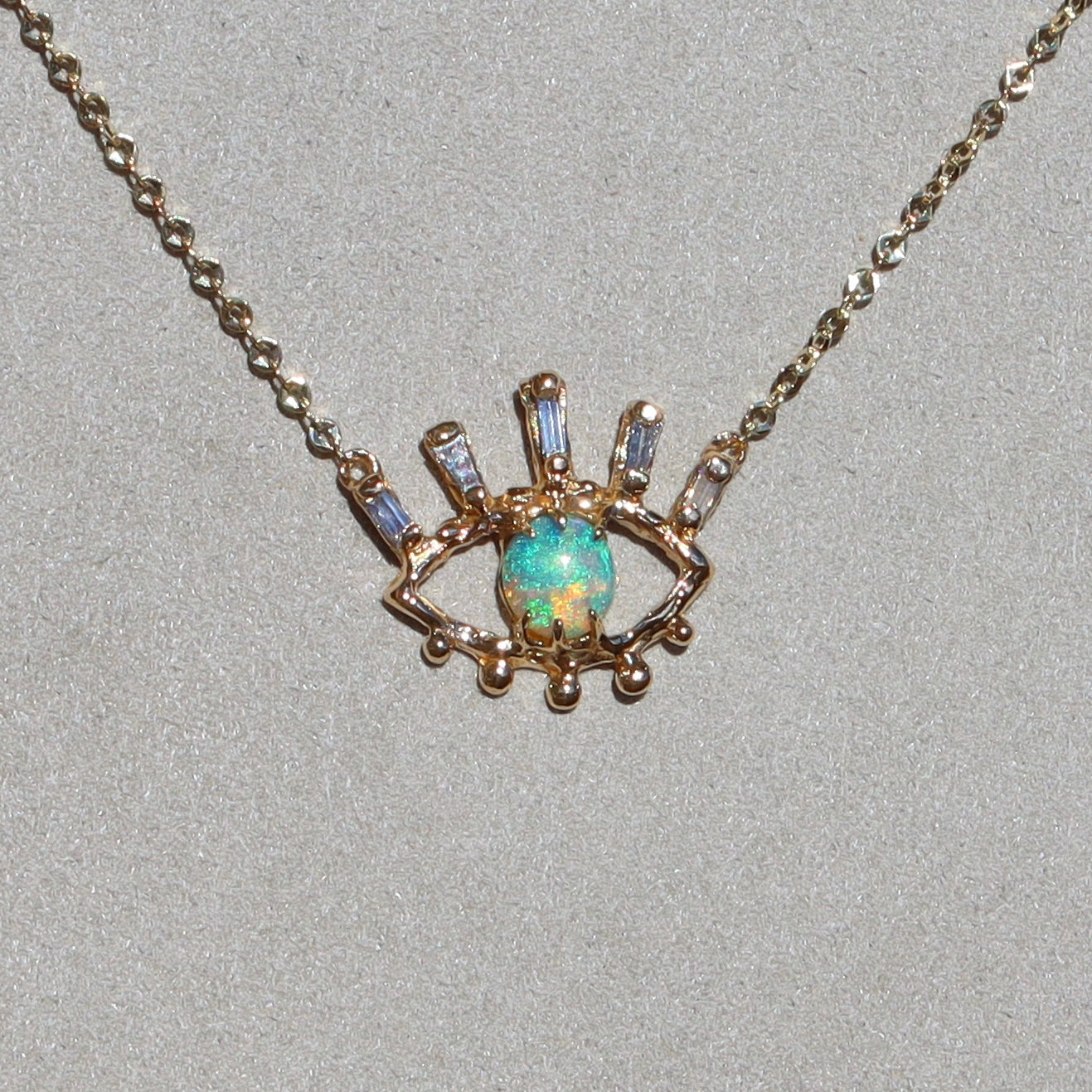 Green Opal Evil Eye Necklace - Sam Tsia