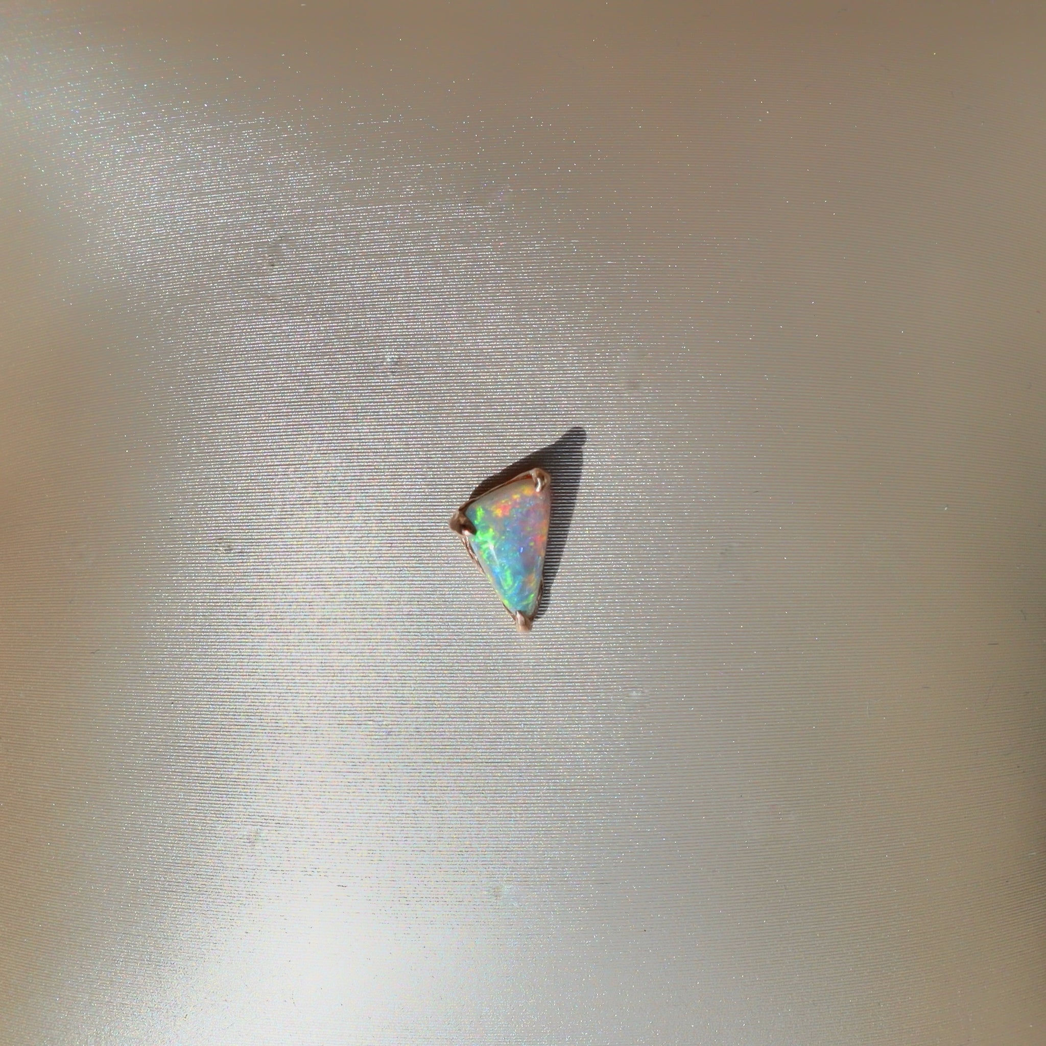 Rainbow Triangle Opal Flat Back Stud