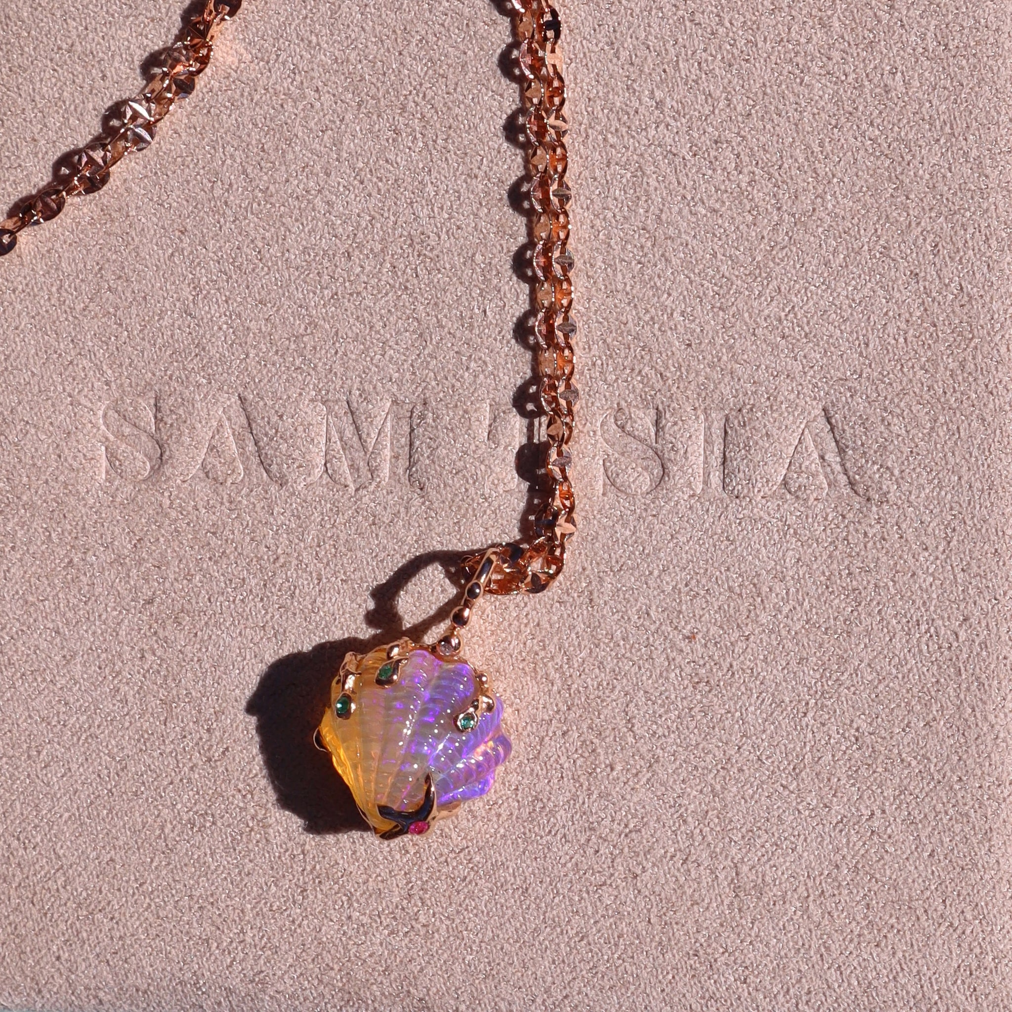 Purple Mermaid Fantasea Opal Necklace