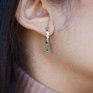 Mini Bubble Hoop with Emeralds - Sam Tsia