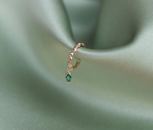 Mini Bubble Hoop with Emeralds - Sam Tsia