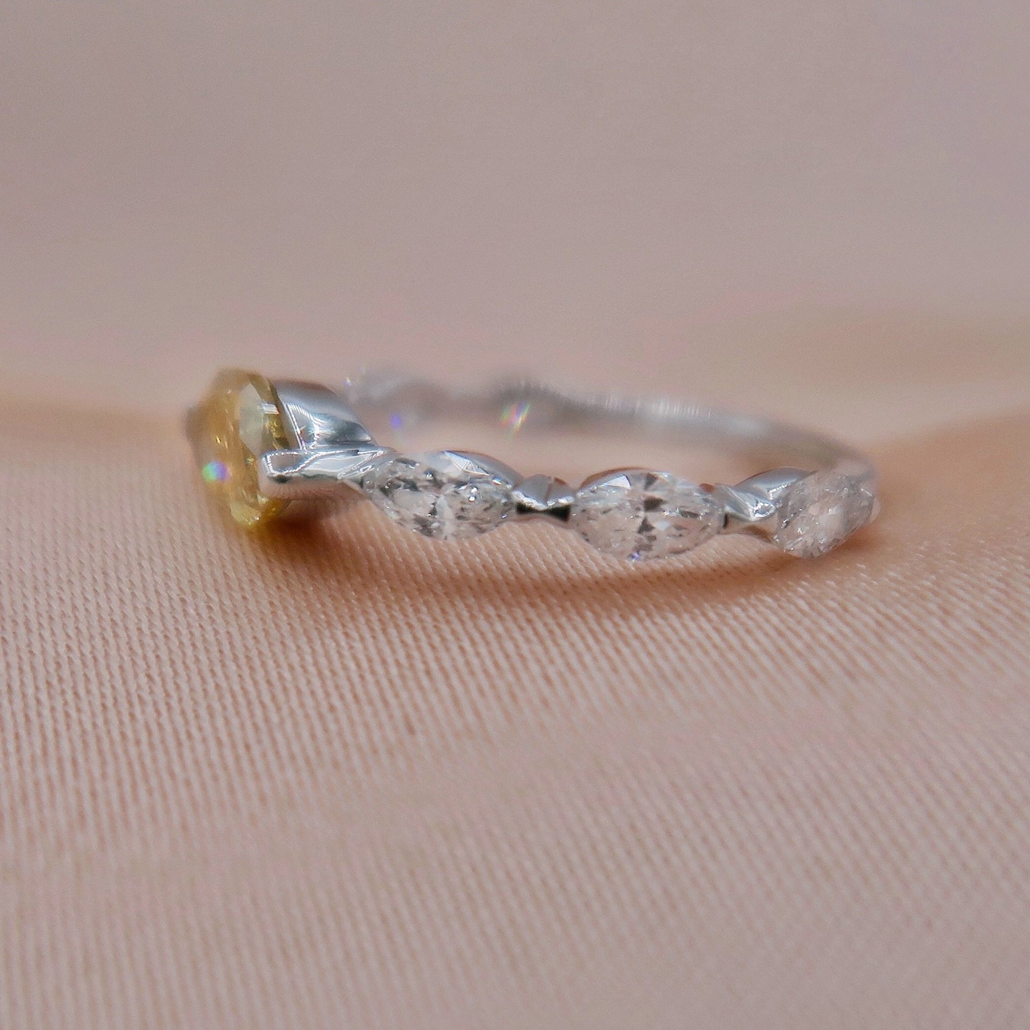 Yellow Marquise Diamond Ring - Sam Tsia