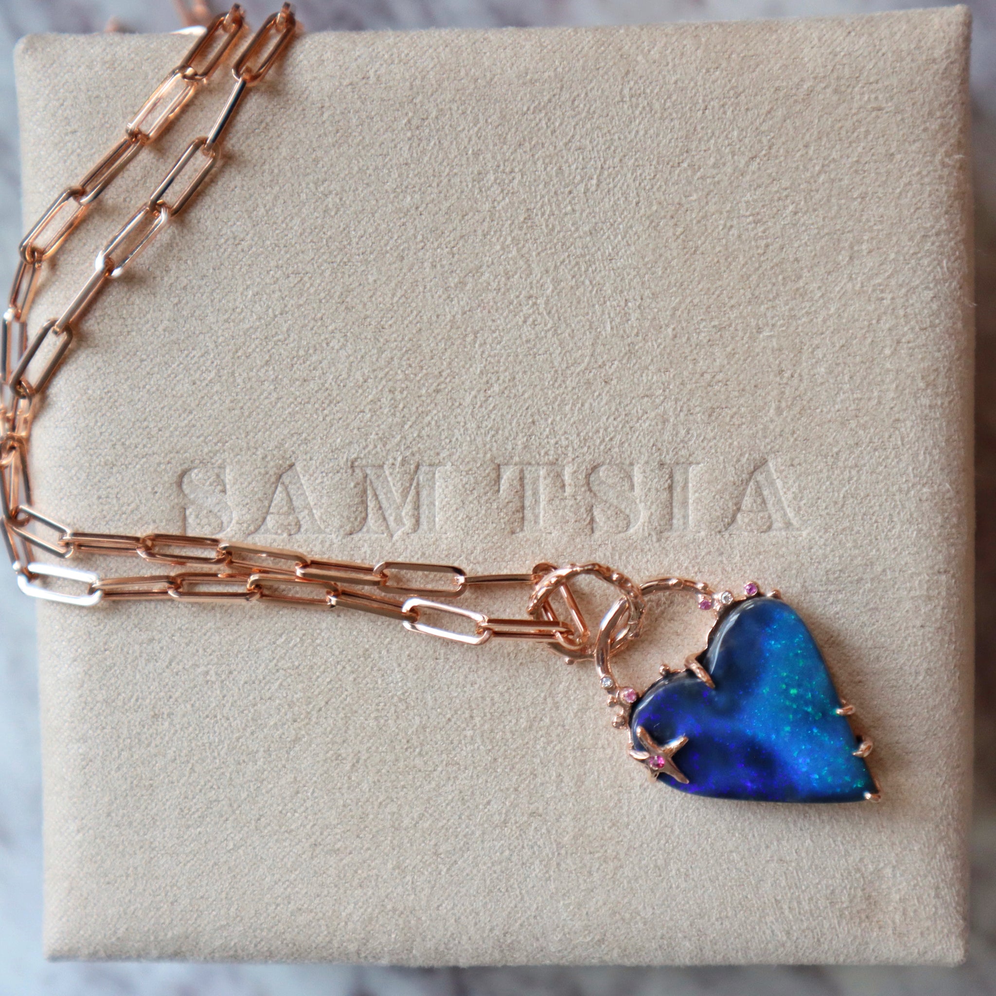 Starry Night Padlock Heart Necklace - Sam Tsia