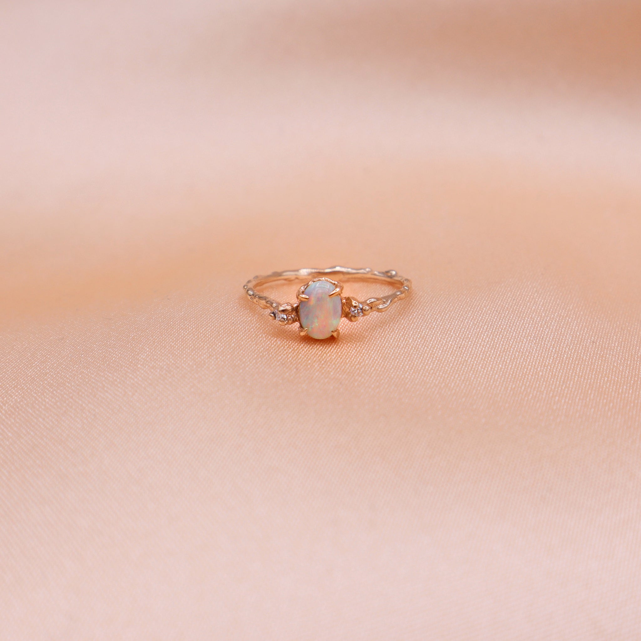 Mini Rose Gold Three Stone Ring - Sam Tsia