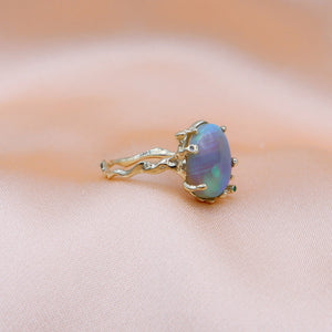 Green Sea Flash Opal Ring - Sam Tsia