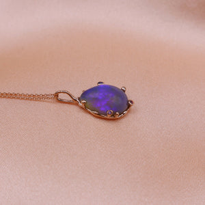 Purple Rose Gold Teardrop Necklace - Sam Tsia