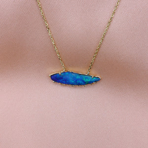 Bright Blue Green Boulder Opal Necklace - Sam Tsia