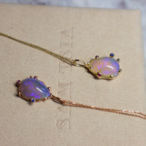 Purple Rose Gold Teardrop Necklace - Sam Tsia