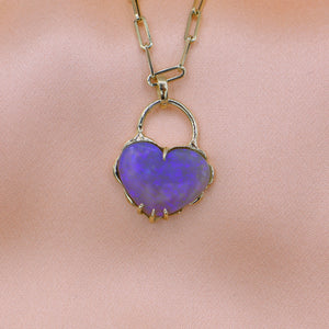 Large Purple Crystal Heart Necklace - Sam Tsia