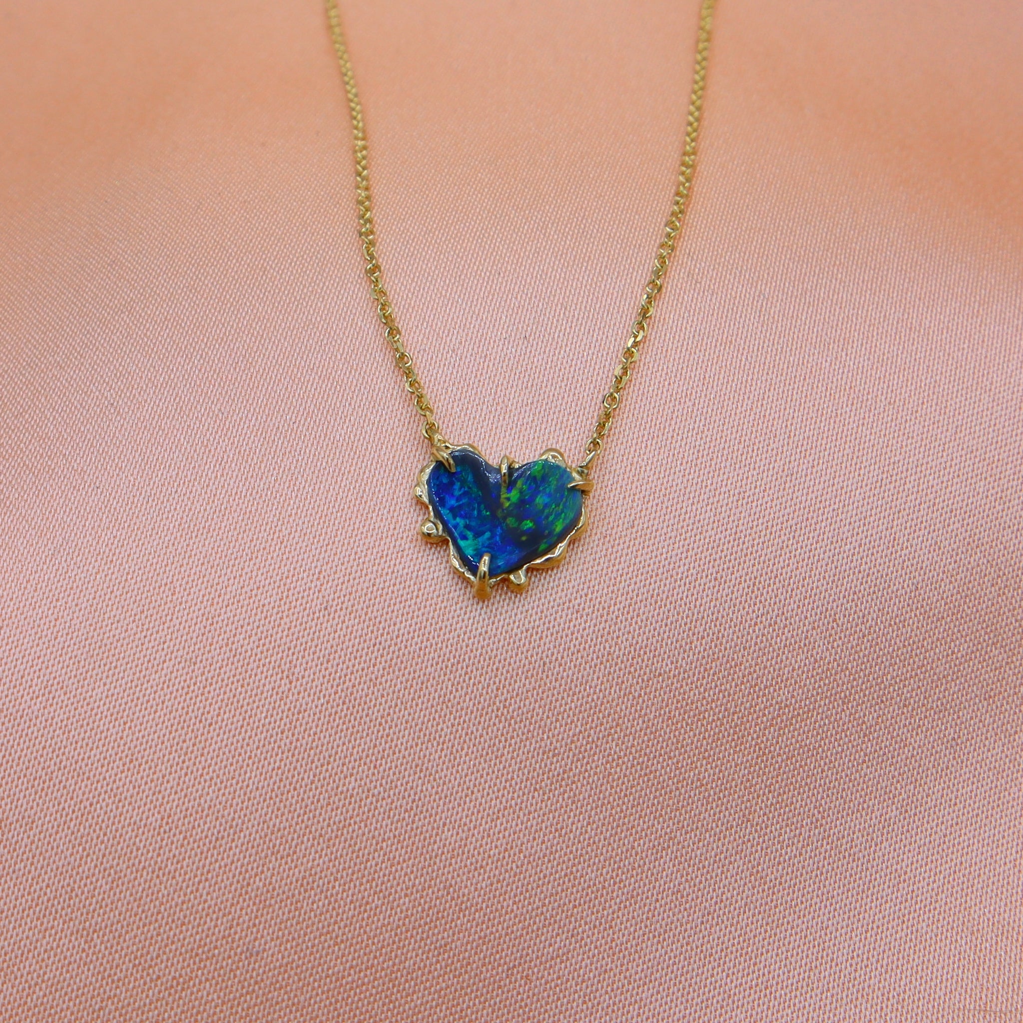 Mini Opal Heart Necklace - Sam Tsia